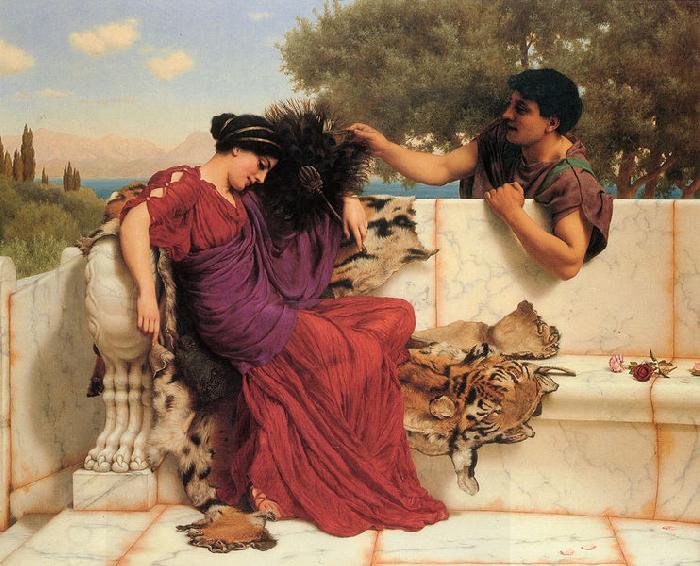 John William Godward Old Old Story oil painting picture